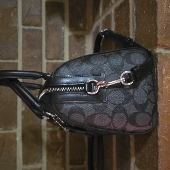 Coach Rowan Women's Satchel Bag - Black/Graphite/Silver - Picture 2 of 8